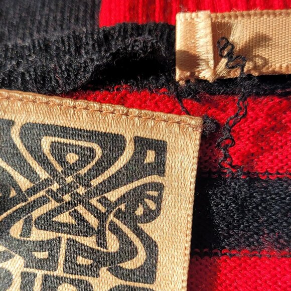 Vintage Biba Wool Black and Red Stripe Sweater Size S - Picture 6 of 6